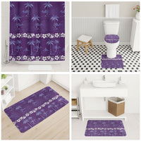 Purple Hawaii Palm Tree Hibiscus Bathroom Set Fantasy Summer Vibe LT01 - Polynesian Pride
