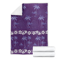 Purple Hawaii Palm Tree Hibiscus Blanket Fantasy Summer Vibe LT01 - Polynesian Pride