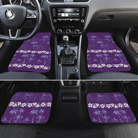 Purple Hawaii Palm Tree Hibiscus Car Mats Fantasy Summer Vibe