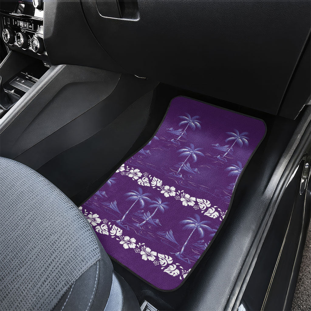 Purple Hawaii Palm Tree Hibiscus Car Mats Fantasy Summer Vibe