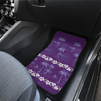 Purple Hawaii Palm Tree Hibiscus Car Mats Fantasy Summer Vibe