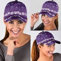 Purple Hawaii Palm Tree Hibiscus Classic Cap Fantasy Summer Vibe LT01 - Polynesian Pride