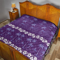 Purple Hawaii Palm Tree Hibiscus Quilt Fantasy Summer Vibe LT01 - Polynesian Pride