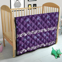 Purple Hawaii Palm Tree Hibiscus Quilt Fantasy Summer Vibe LT01 - Polynesian Pride