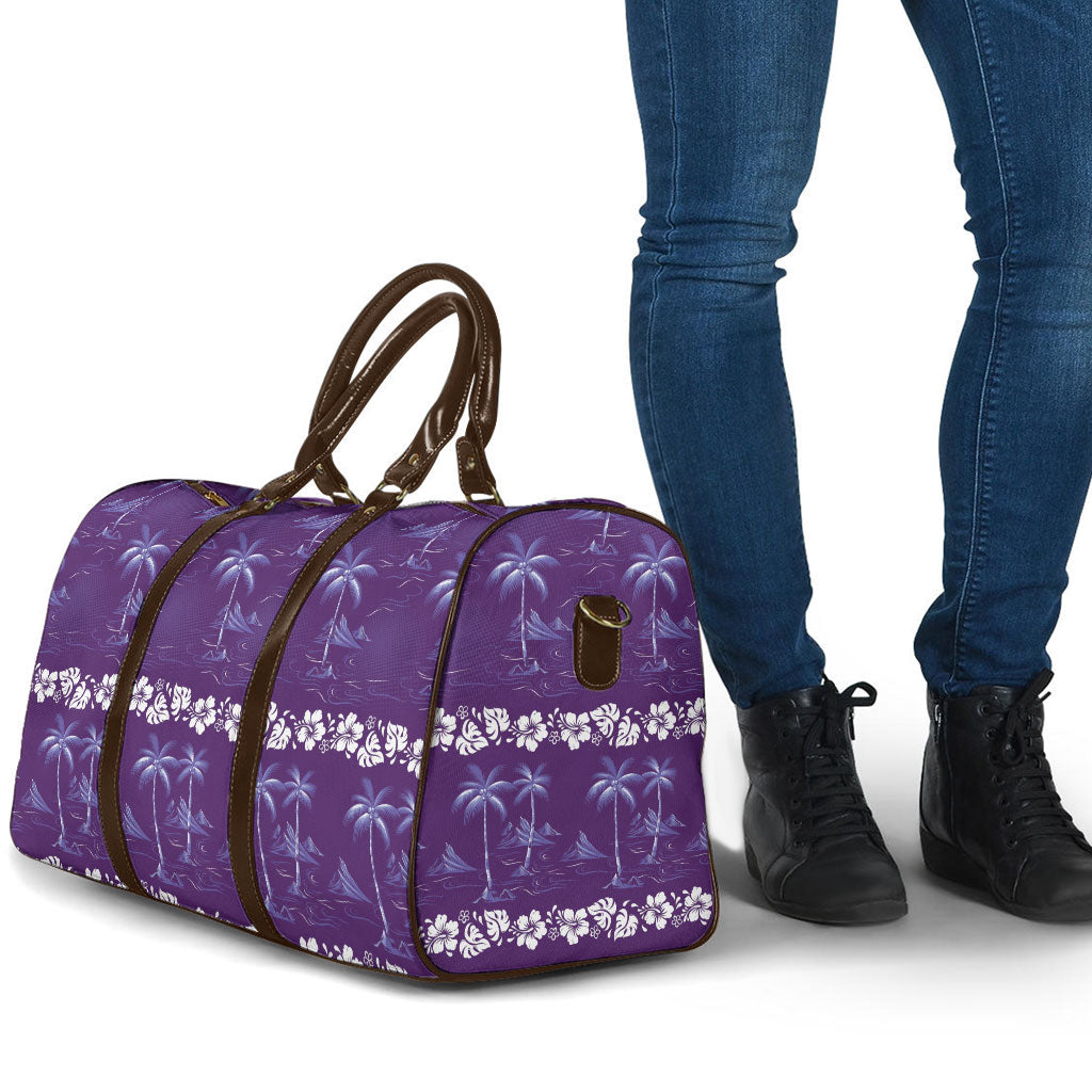 Purple Hawaii Palm Tree Hibiscus Travel Bag Fantasy Summer Vibe LT01 - Polynesian Pride