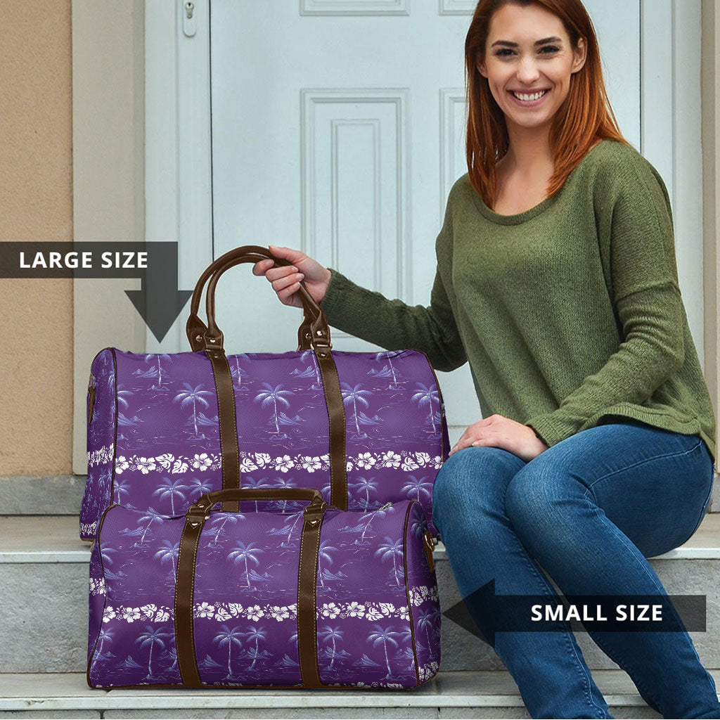 Purple Hawaii Palm Tree Hibiscus Travel Bag Fantasy Summer Vibe LT01 - Polynesian Pride
