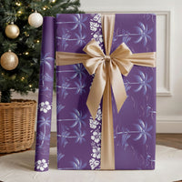 Purple Hawaii Palm Tree Hibiscus Wrapping Paper Fantasy Summer Vibe LT01 - Polynesian Pride