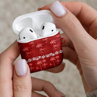 Red Hawaii Palm Tree Hibiscus AirPods Case Fantasy Summer Vibe LT01 - Polynesian Pride