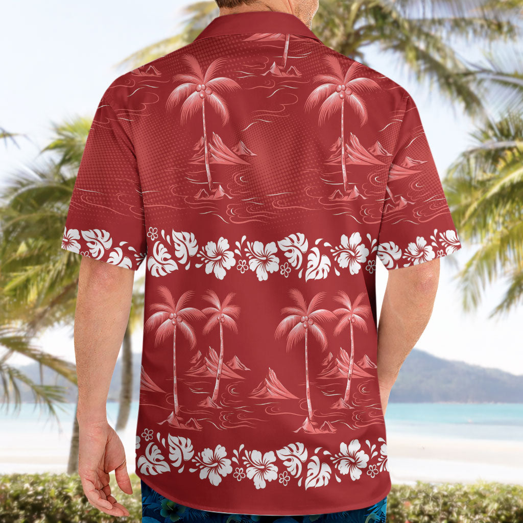 Red Hawaii Palm Tree Hibiscus Hawaiian Shirt Fantasy Summer Vibe LT01 - Polynesian Pride