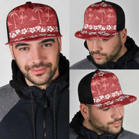 Red Hawaii Palm Tree Hibiscus Mesh Trucker Cap Fantasy Summer Vibe LT01 - Polynesian Pride