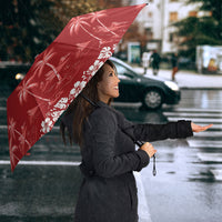 Red Hawaii Palm Tree Hibiscus Umbrella Fantasy Summer Vibe LT01 - Polynesian Pride