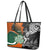 New Zealand and Ireland Rugby Leather Tote Bag Silver Fern With Shamrock 2023 World Cup LT01 - Polynesian Pride