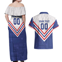 Custom Toa Samoa Rugby Couples Matching Off Shoulder Maxi Dress and Hawaiian Shirt 1992-1993 Special Edition - Polynesian Pride