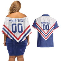 Custom Toa Samoa Rugby Couples Matching Off Shoulder Short Dress and Hawaiian Shirt 1992-1993 Special Edition - Polynesian Pride