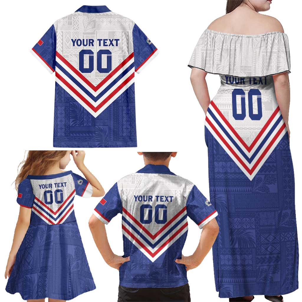 Custom Toa Samoa Rugby Family Matching Off Shoulder Maxi Dress and Hawaiian Shirt 1992-1993 Special Edition - Polynesian Pride