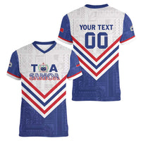 Custom Toa Samoa Rugby Women V-Neck T-Shirt 1992-1993 Special Edition - Polynesian Pride