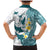 Maori Manta Ray Plumeria Teal Family Matching Mermaid Dress and Hawaiian Shirt