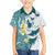 Maori Manta Ray Plumeria Teal Family Matching Puletasi and Hawaiian Shirt