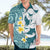 Maori Manta Ray Plumeria Teal Hawaiian Shirt