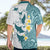 Maori Manta Ray Plumeria Teal Hawaiian Shirt