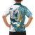 Maori Manta Ray Plumeria Teal Hawaiian Shirt