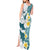 Maori Manta Ray Plumeria Teal Tank Maxi Dress