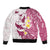 Maori Manta Ray Plumeria Royal Pink Bomber Jacket