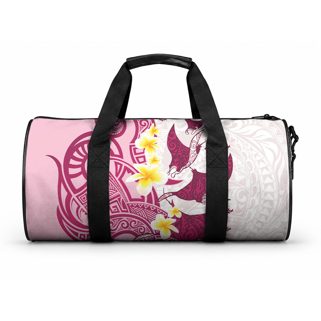 Maori Manta Ray Plumeria Royal Pink Duffle Bag LT01 One size Pink - Polynesian Pride