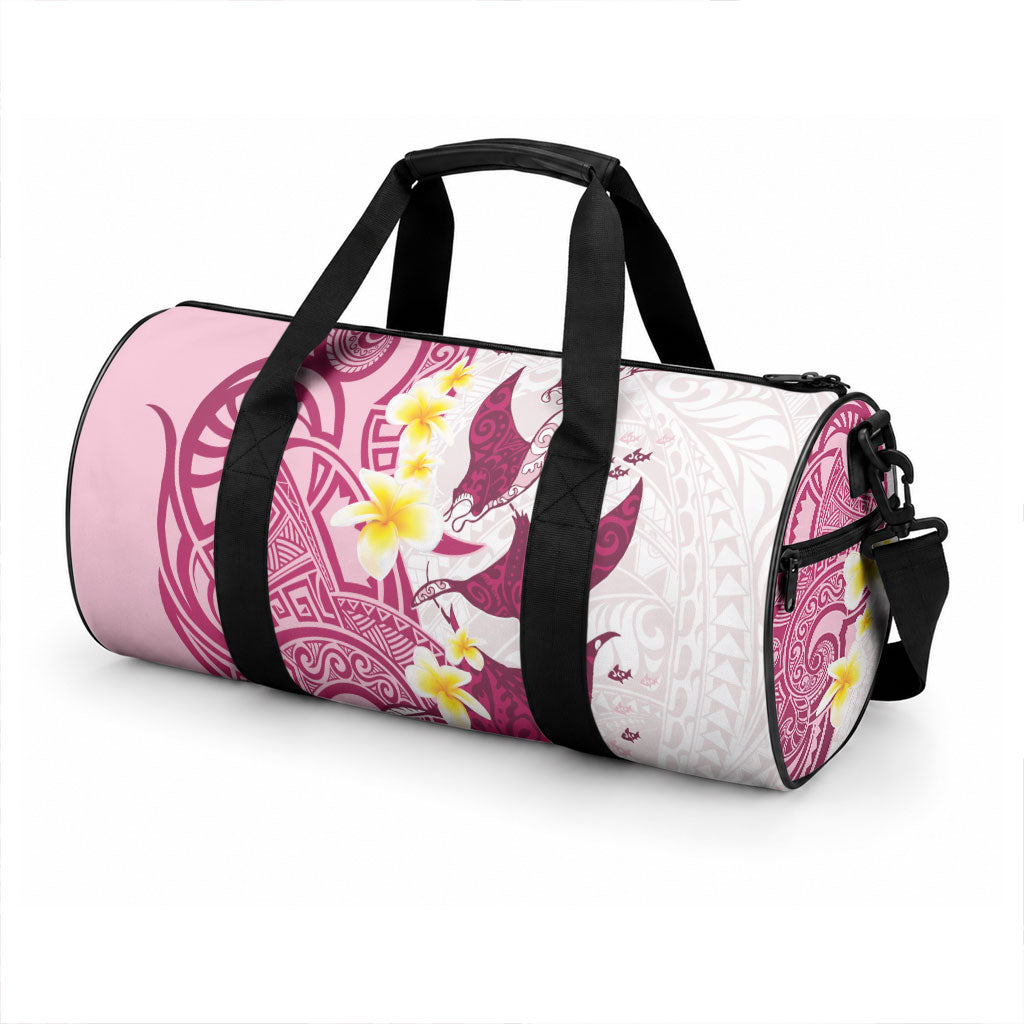 Maori Manta Ray Plumeria Royal Pink Duffle Bag LT01 - Polynesian Pride
