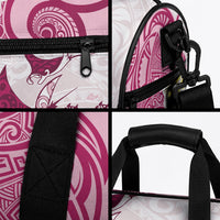 Maori Manta Ray Plumeria Royal Pink Duffle Bag LT01 - Polynesian Pride