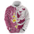 Maori Manta Ray Plumeria Royal Pink Hoodie