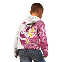 Maori Manta Ray Plumeria Royal Pink Kid Hoodie