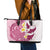 Maori Manta Ray Plumeria Royal Pink Leather Tote Bag