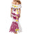 Maori Manta Ray Plumeria Royal Pink Mermaid Dress