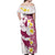 Maori Manta Ray Plumeria Royal Pink Off Shoulder Maxi Dress