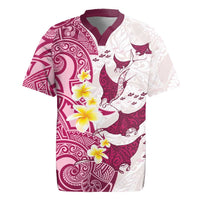Maori Manta Ray Plumeria Royal Pink Rugby Jersey