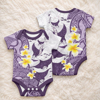 Maori Manta Ray Plumeria Deep Purple Baby Onesie LT01 - Polynesian Pride
