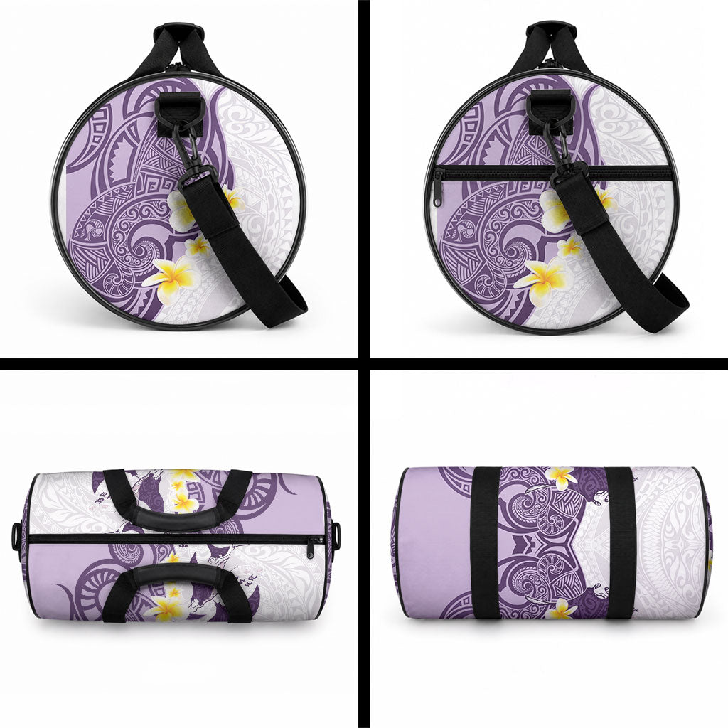 Maori Manta Ray Plumeria Deep Purple Duffle Bag LT01 - Polynesian Pride