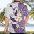 Maori Manta Ray Plumeria Deep Purple Hawaiian Shirt