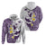 Maori Manta Ray Plumeria Deep Purple Hoodie