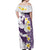 Maori Manta Ray Plumeria Deep Purple Off Shoulder Maxi Dress
