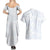 Plumeria Floral White Sunday Couples Matching Summer Maxi Dress and Hawaiian Shirt