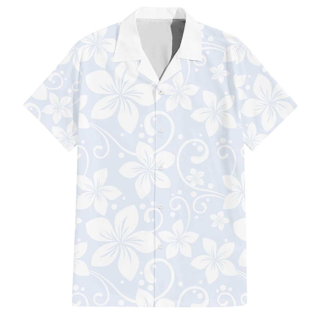 Plumeria Floral White Sunday Family Matching Off Shoulder Maxi Dress and Hawaiian Shirt LT01 Dad's Shirt - Short Sleeve White - Polynesian Pride