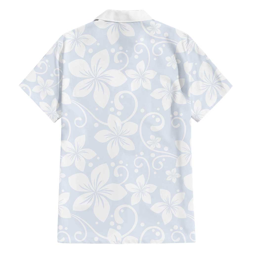 Plumeria Floral White Sunday Family Matching Puletasi and Hawaiian Shirt