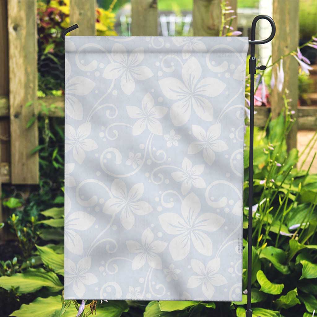 Plumeria Floral White Sunday Garden Flag