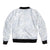 Plumeria Floral White Sunday Sleeve Zip Bomber Jacket