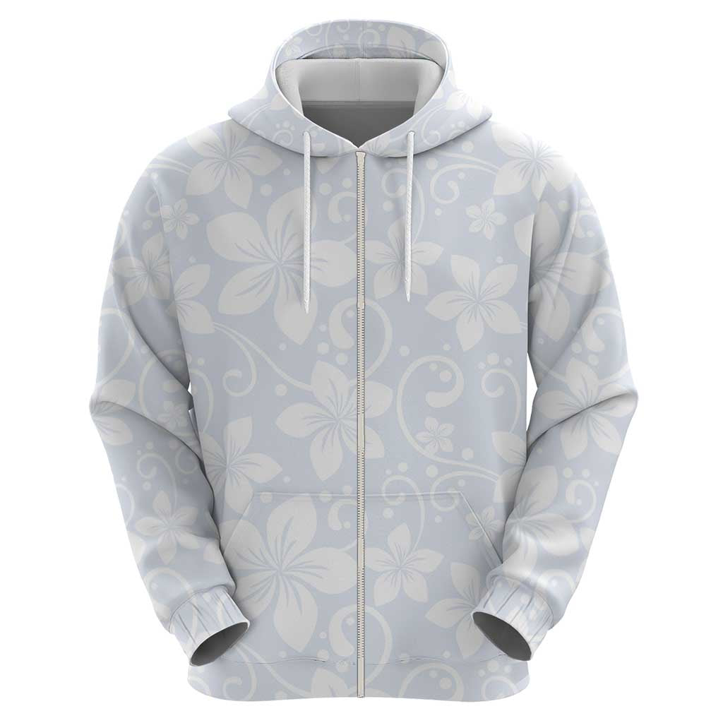 Plumeria Floral White Sunday Zip Hoodie LT01 - Polynesian Pride