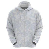 Plumeria Floral White Sunday Zip Hoodie LT01 - Polynesian Pride