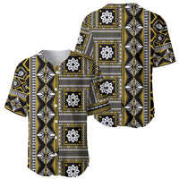Fiji Masi Tapa Pattern Yellow Baseball Jersey - Polynesian Pride