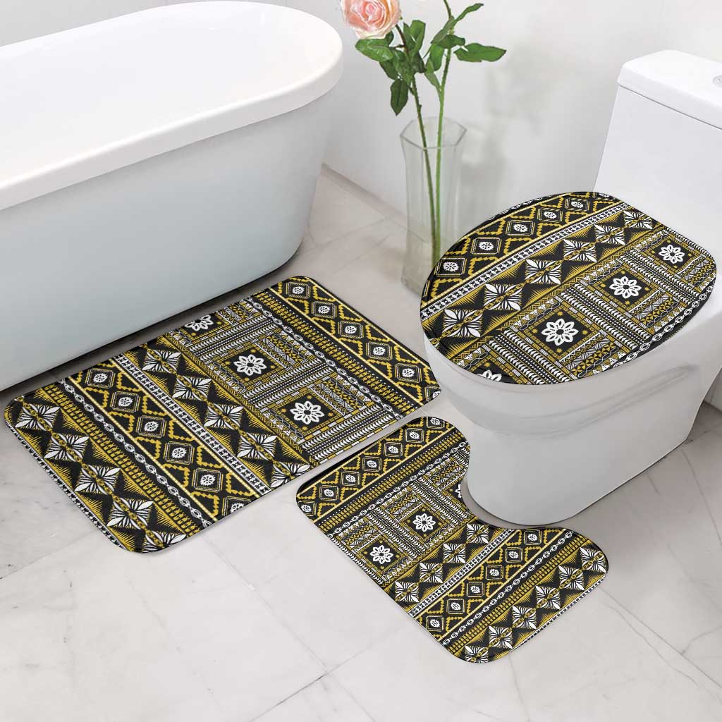 Fiji Masi Tapa Pattern Yellow Bathroom Set - Polynesian Pride